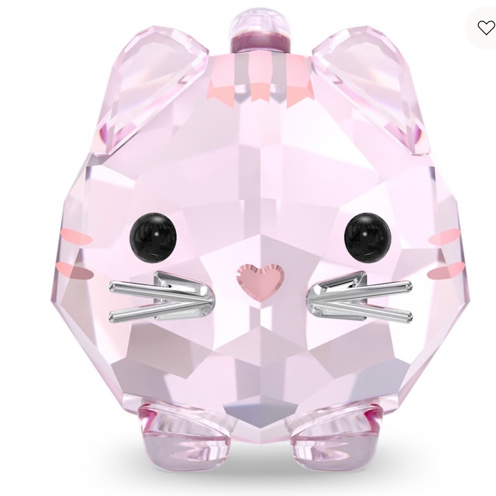 NIB 100% Authentic Swarovski Chubby Cats Pink Cat Crystal Figurine #5658317